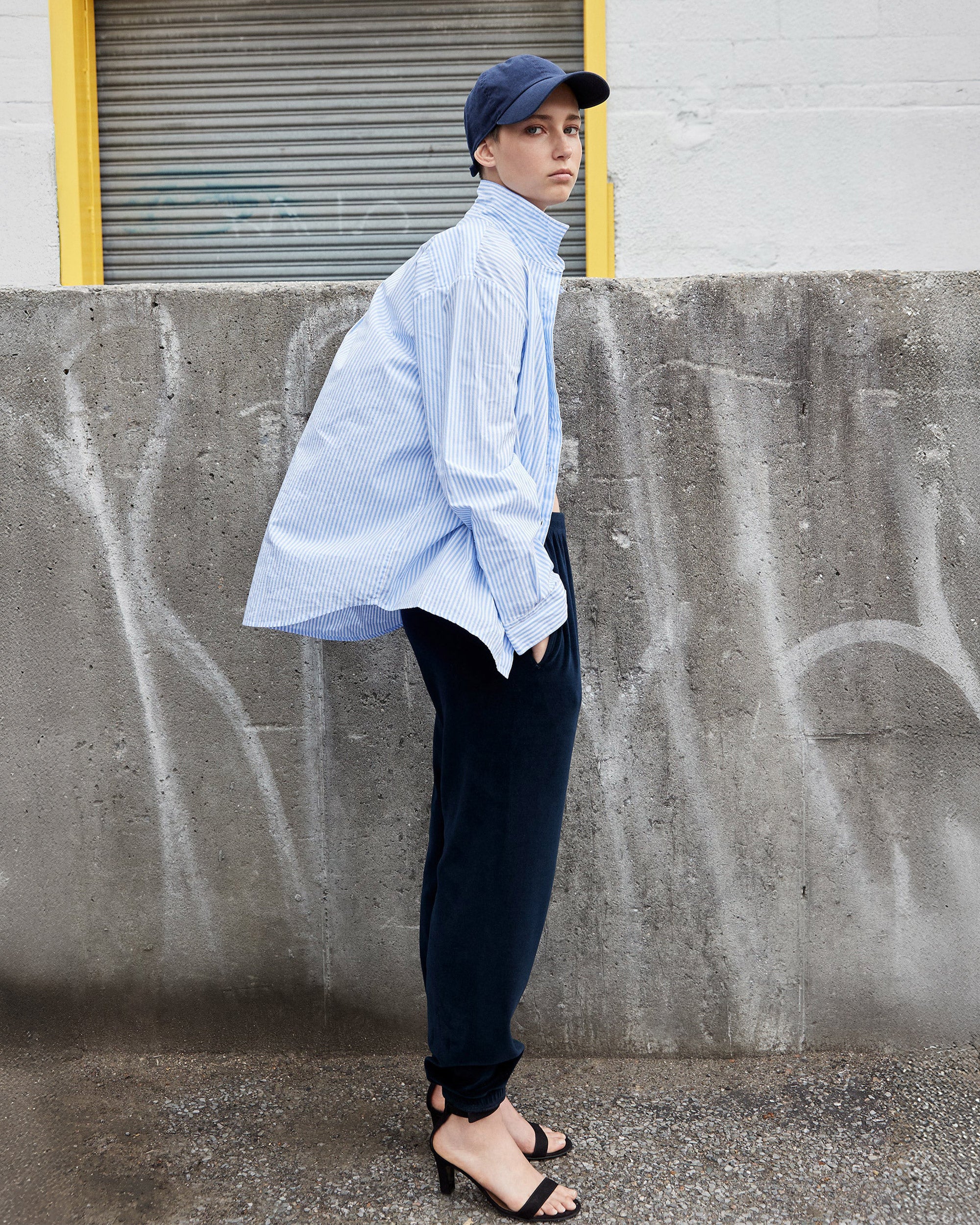 The Hutton Oversized Shirt - White/Sky - Image 4