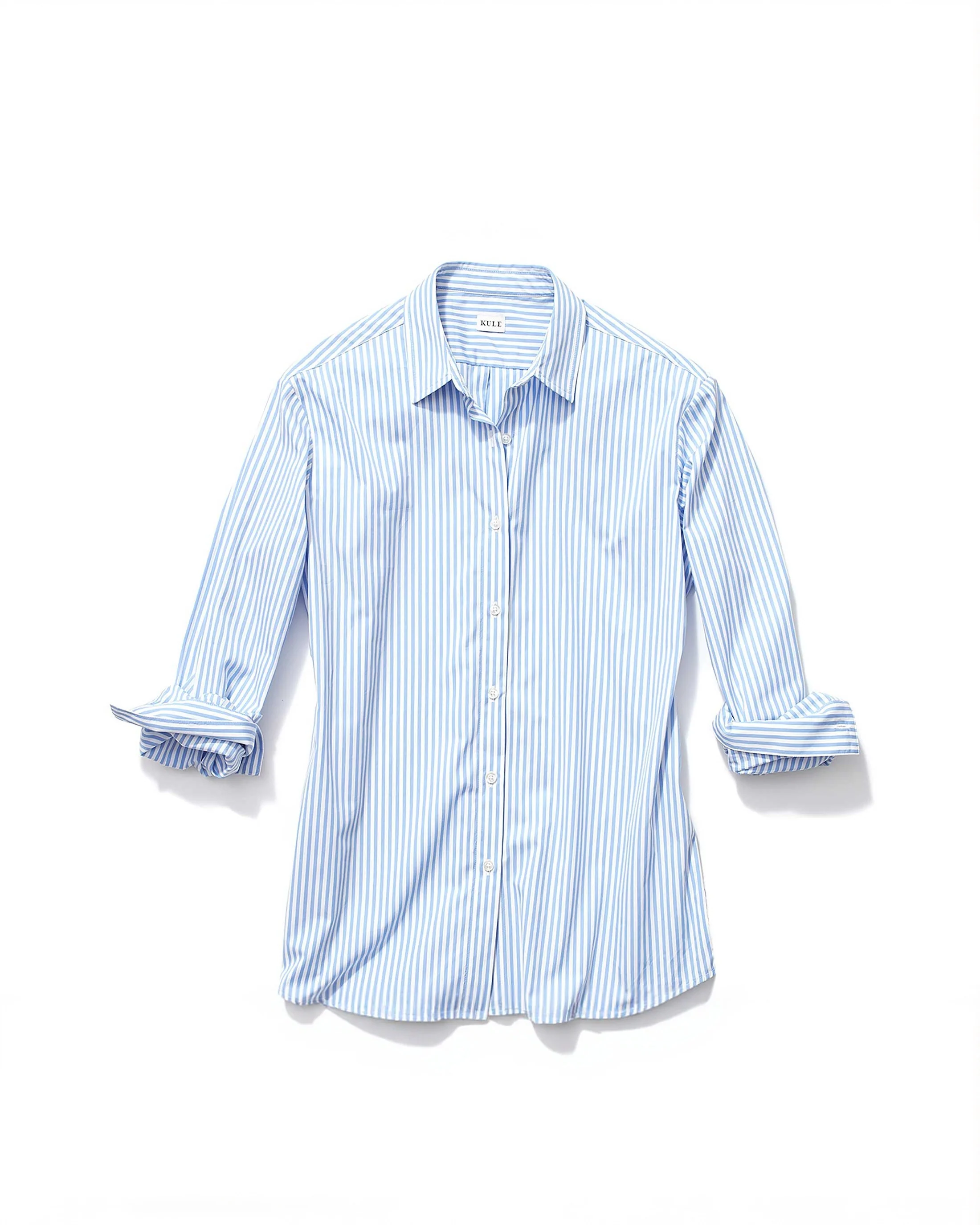 The Hutton Oversized Shirt - White/Sky - Image 8