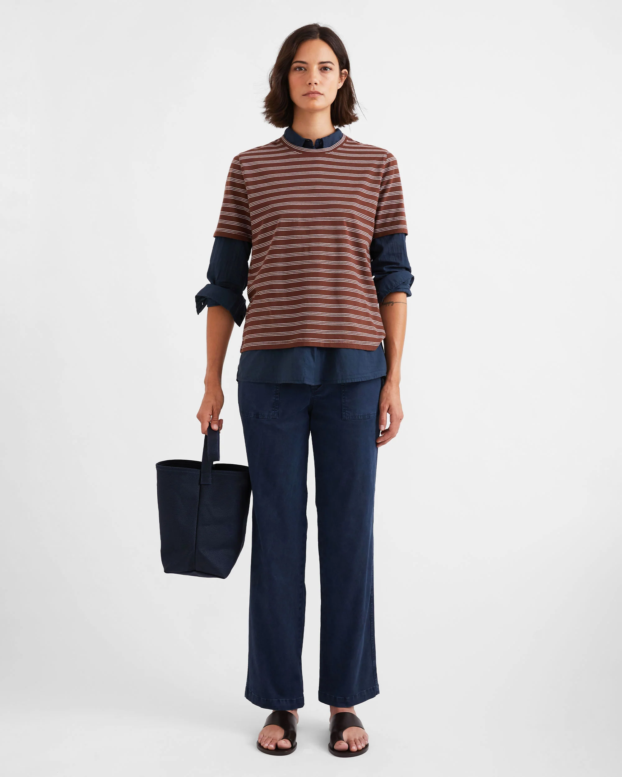 The Striped Modern - Brown/White Mixed Stripe - Image 2