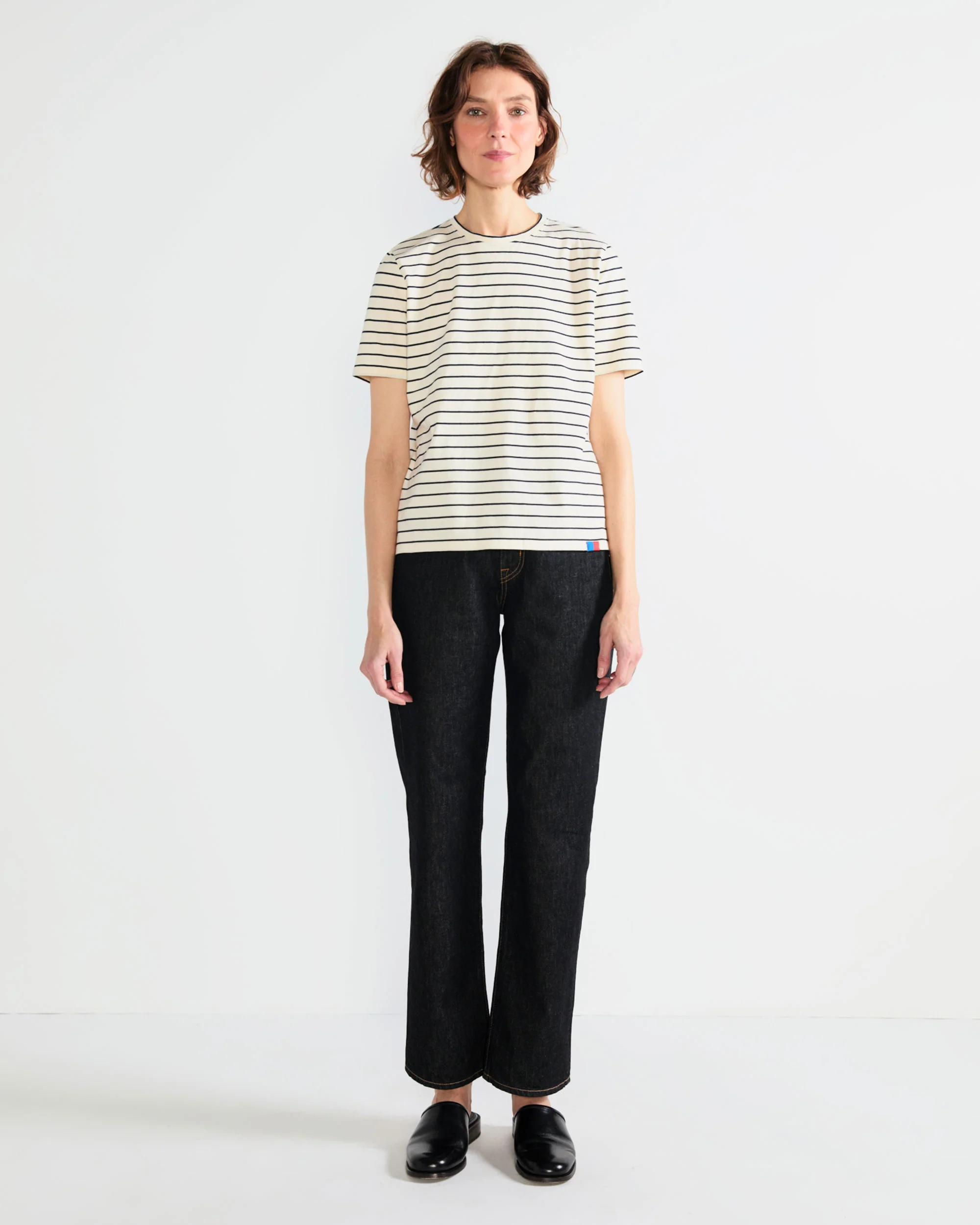 The Striped Modern - Cream/Navy Pinstripe - Image 2