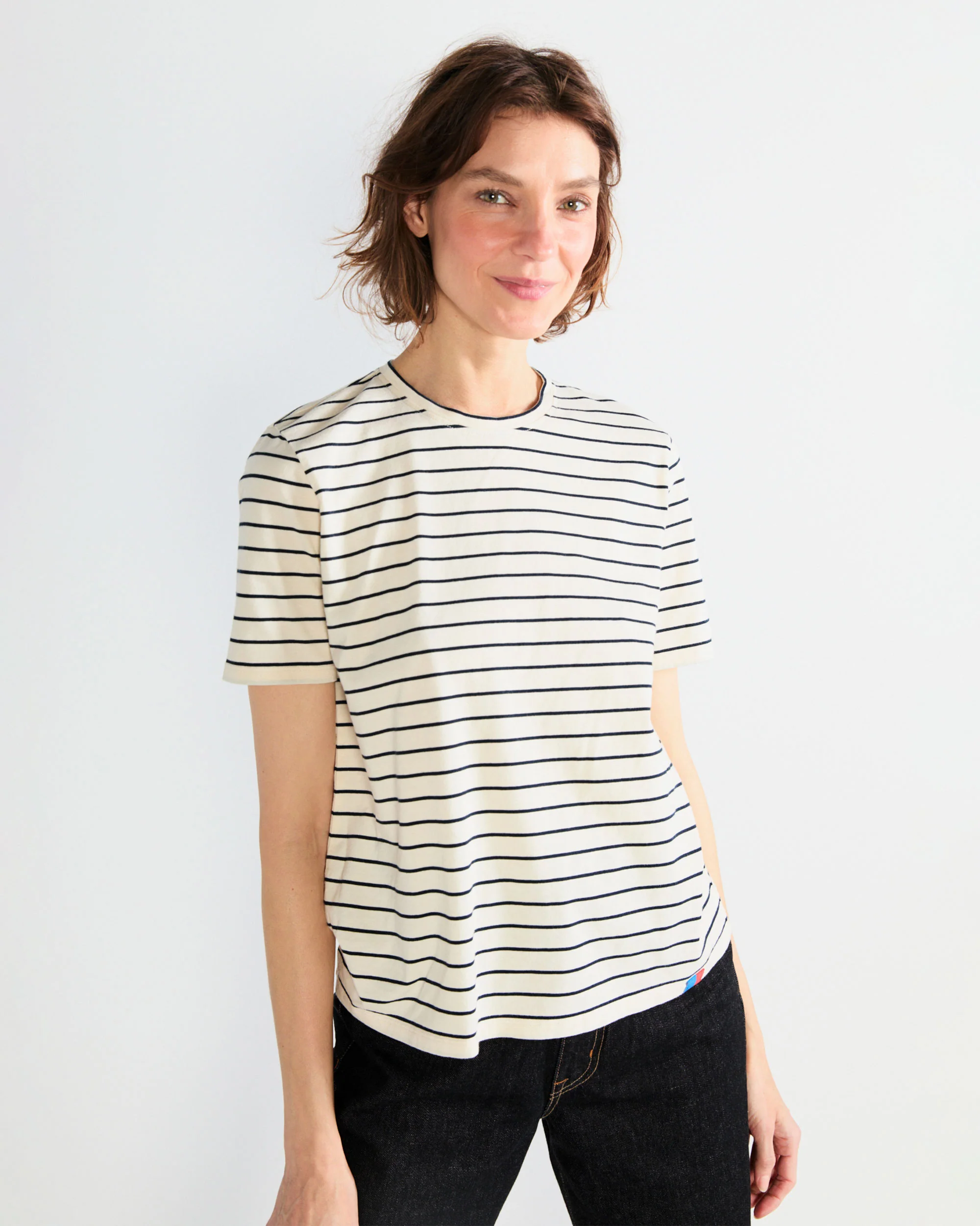 The Striped Modern - Cream/Navy Pinstripe - Image 3