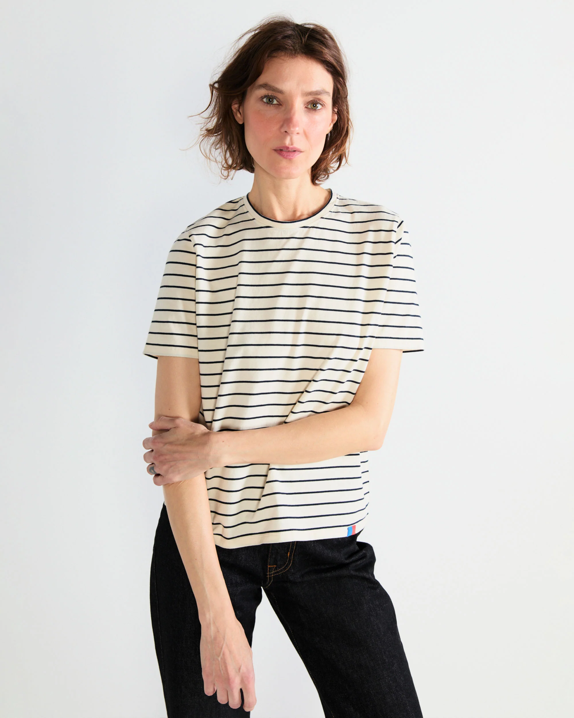 The Striped Modern - Cream/Navy Pinstripe - Image 5