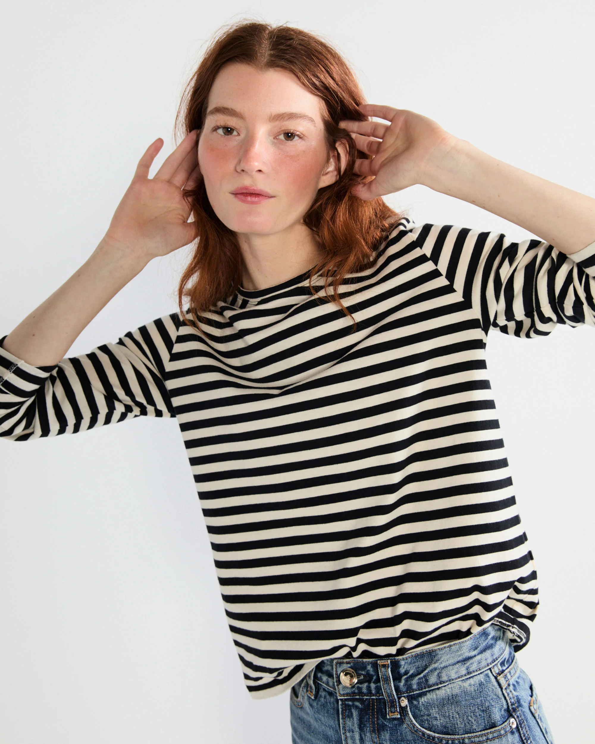 The Striped Modern Long - Black/Cream - Image 3