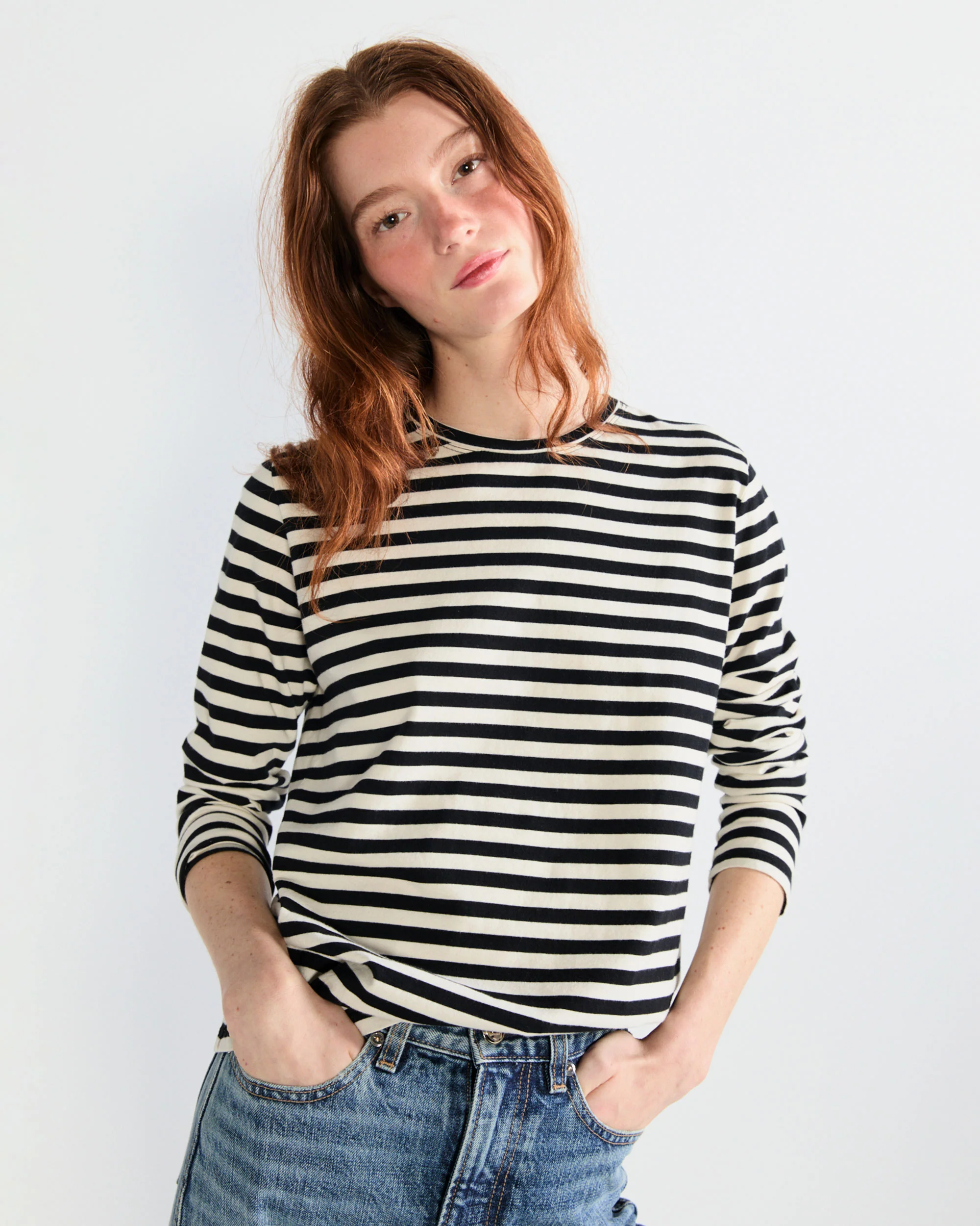 The Striped Modern Long - Black/Cream - Image 4