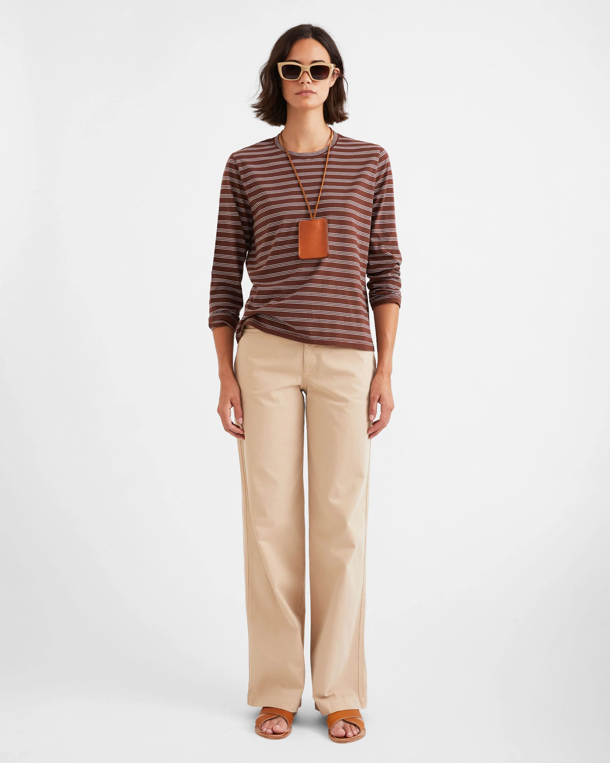 The Striped Modern Long - Brown/White Mixed Stripe - Image 2