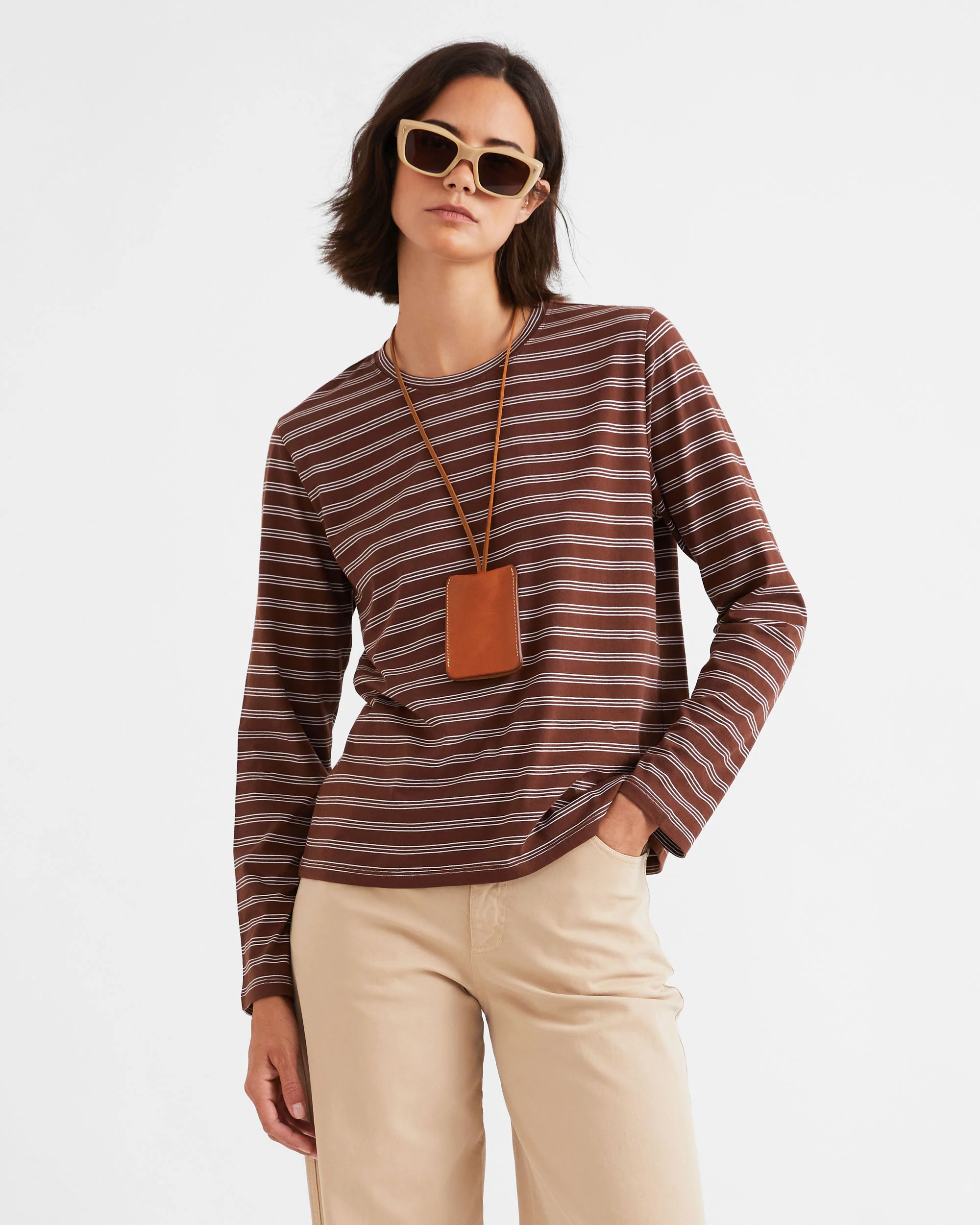 The Striped Modern Long - Brown/White Mixed Stripe - Image 4