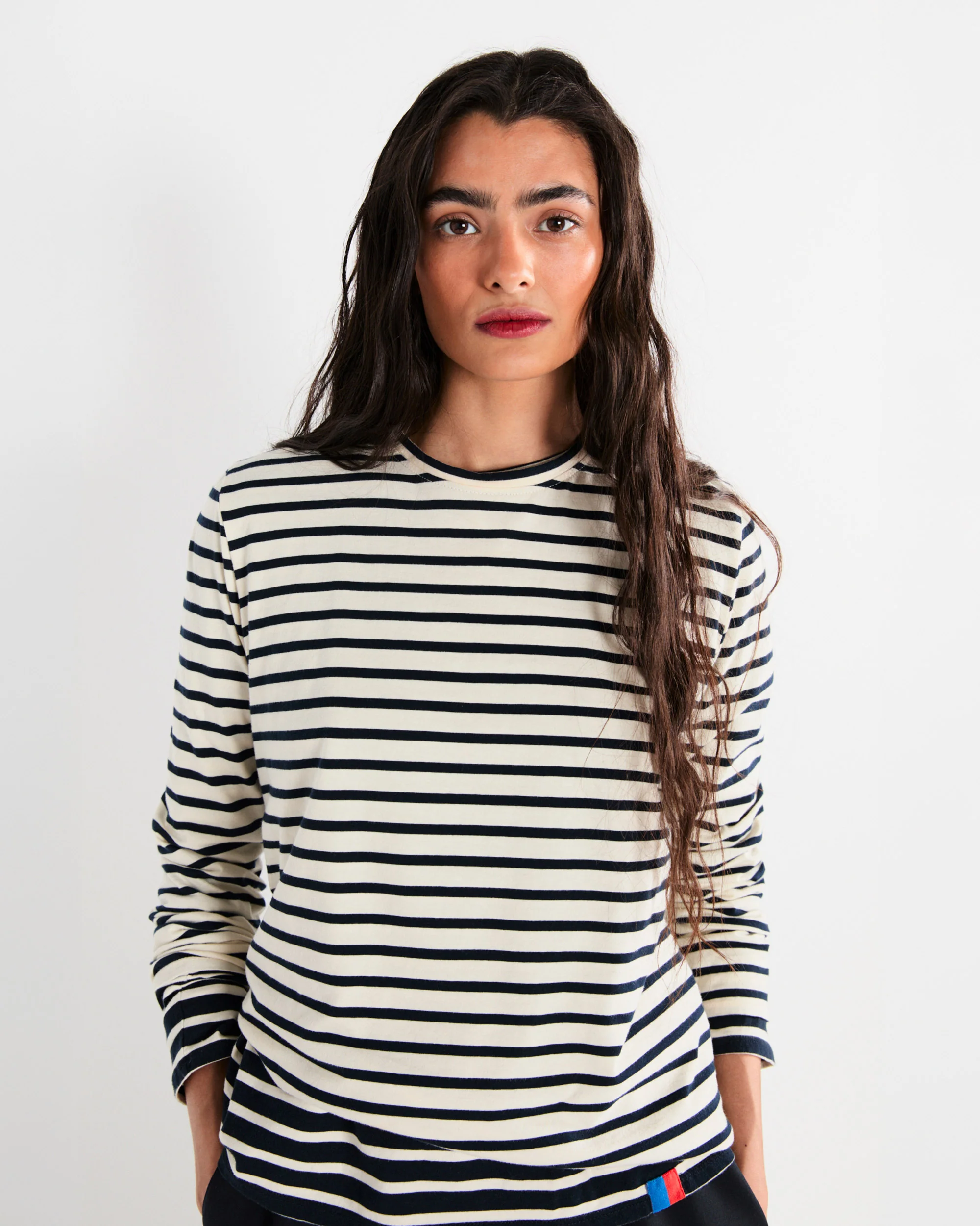 The Striped Modern Long - Cream/Navy - Image 3