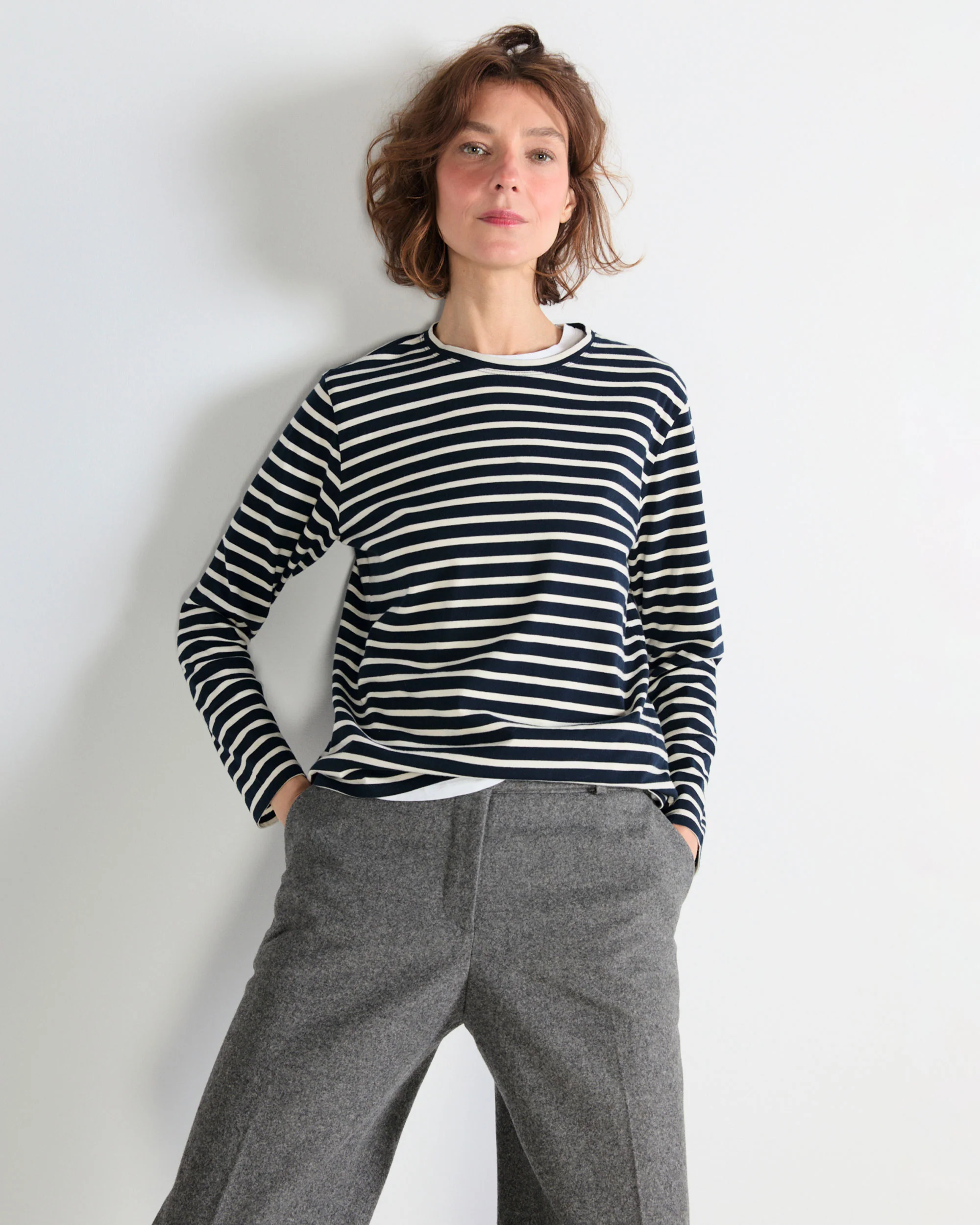 The Striped Modern Long - Navy/Cream - Image 4