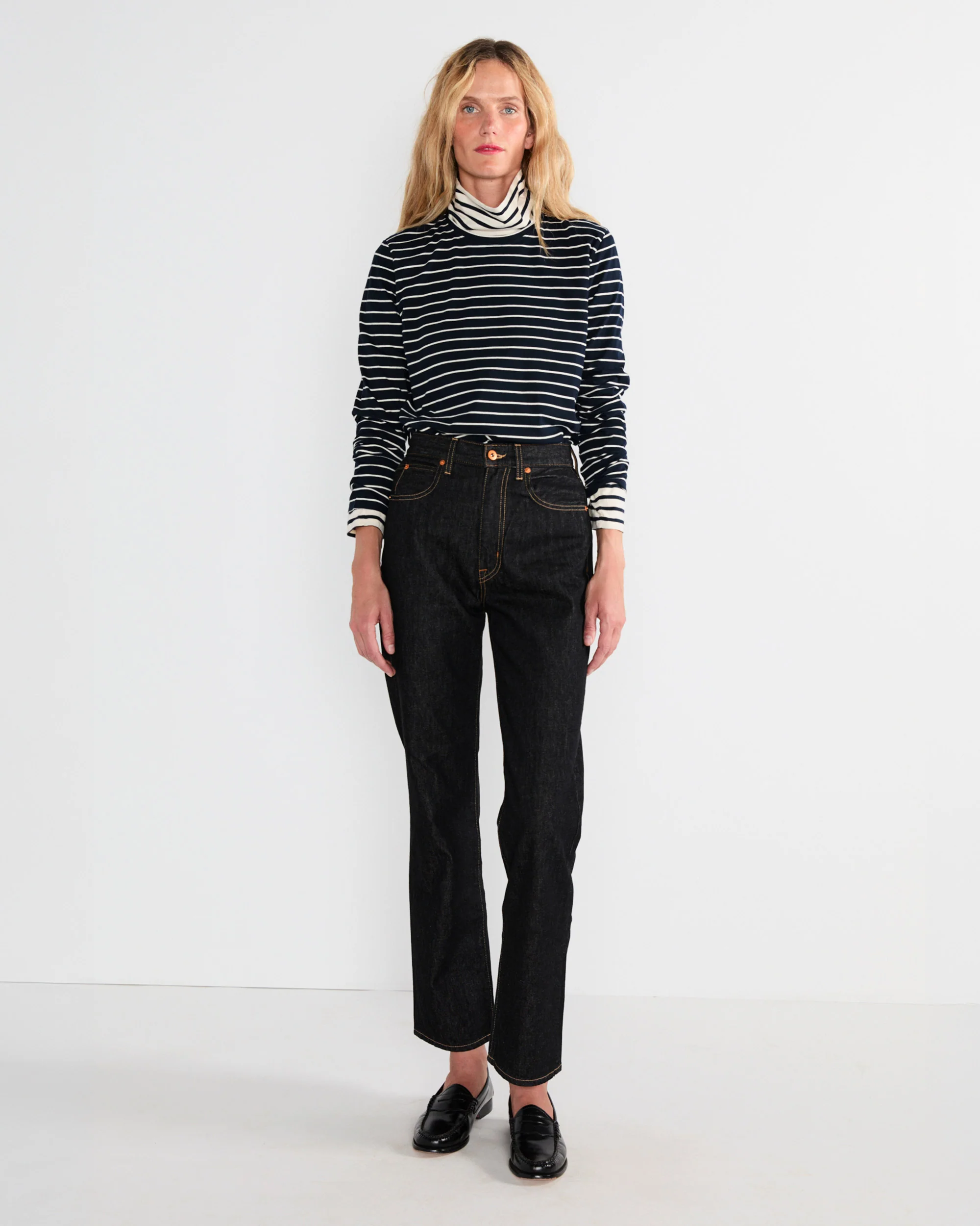 The Striped Modern Long - Navy/Cream Pinstripe - Image 4