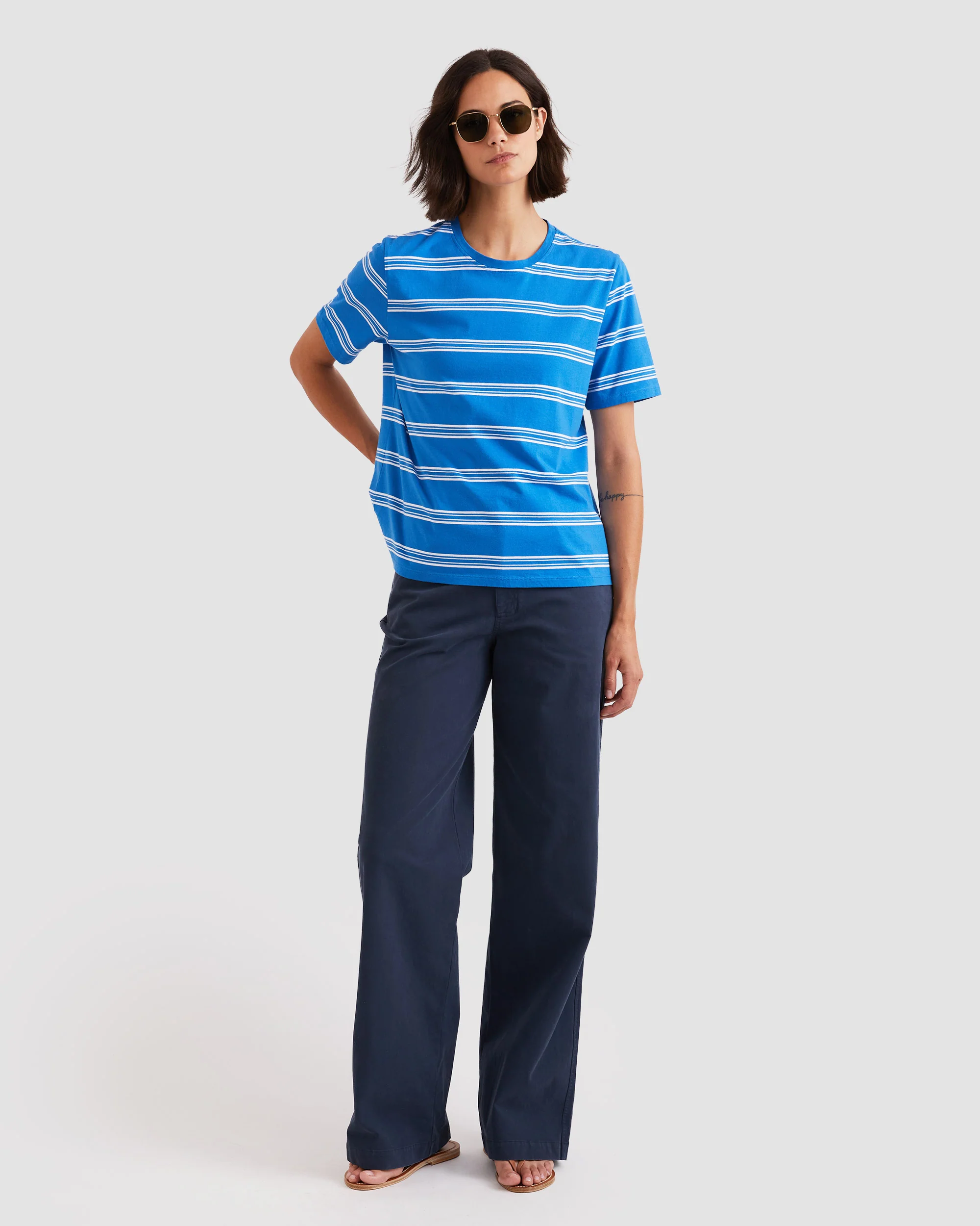 The Striped Modern - Royal/White Mixed Stripe - Image 2