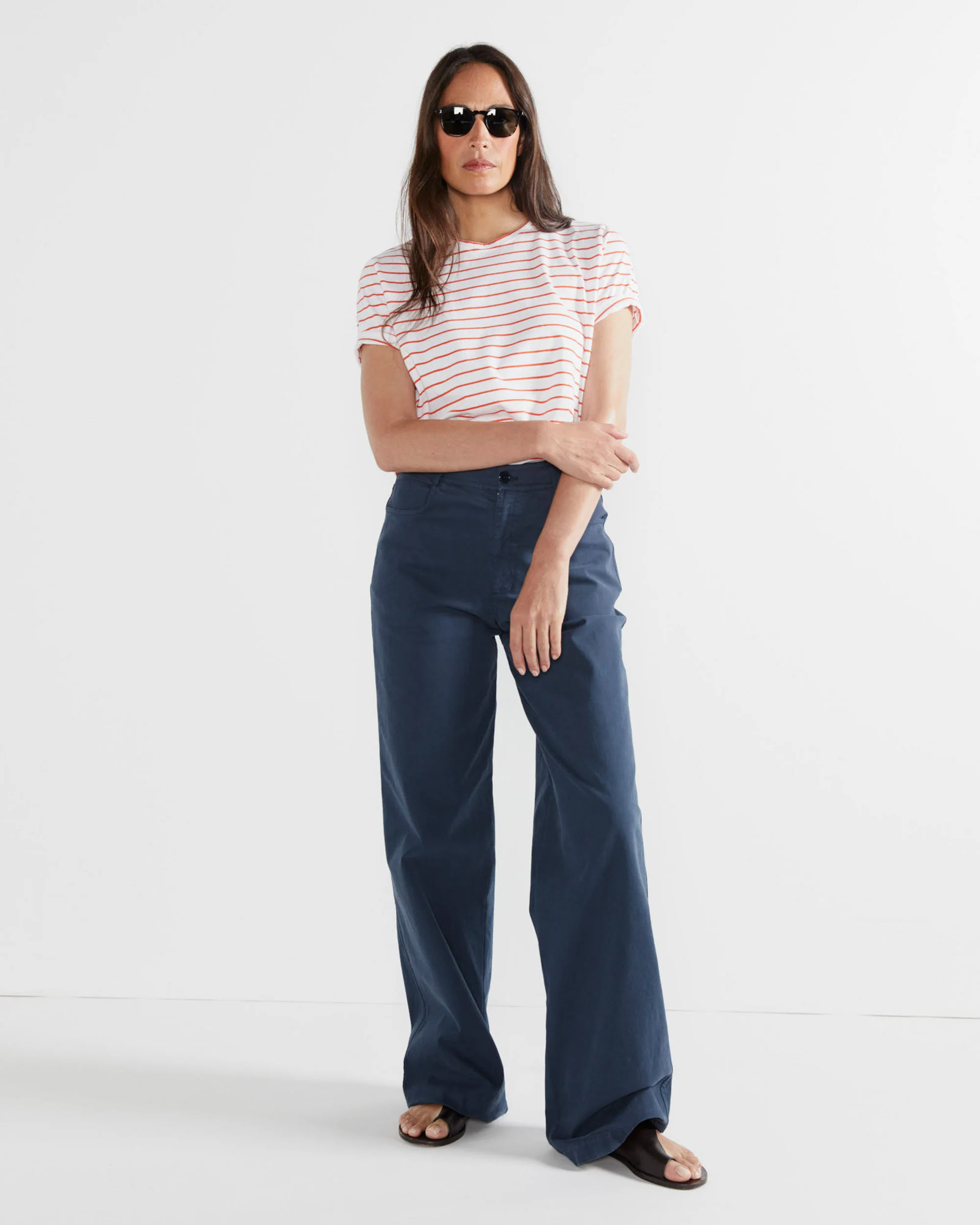 The Striped Modern - White/Poppy Pinstripe - Image 2