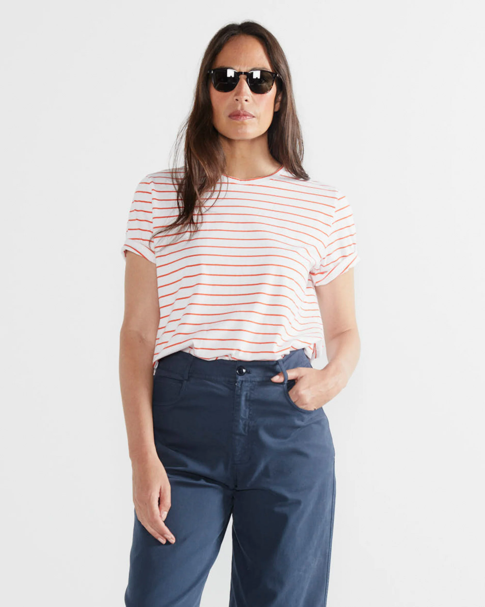 The Striped Modern - White/Poppy Pinstripe - Image 3