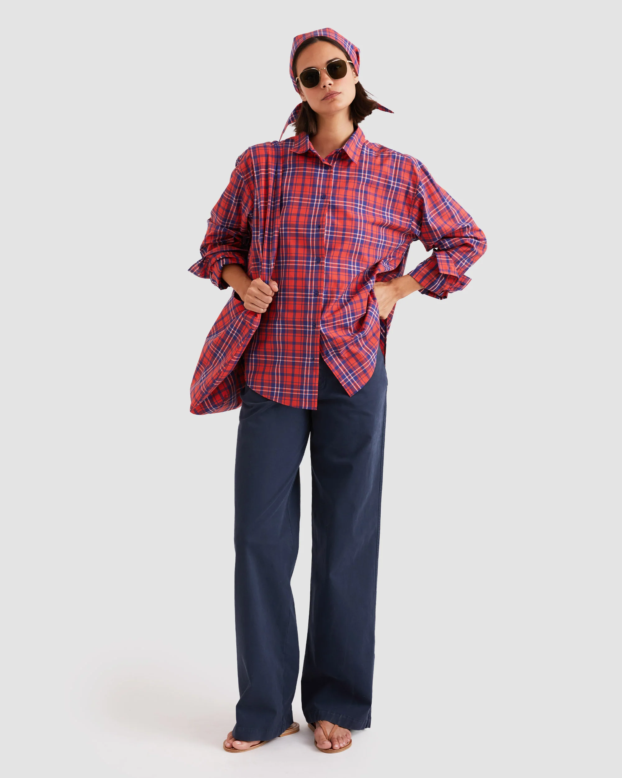 The Shellona - Poppy/Navy Plaid - Image 2