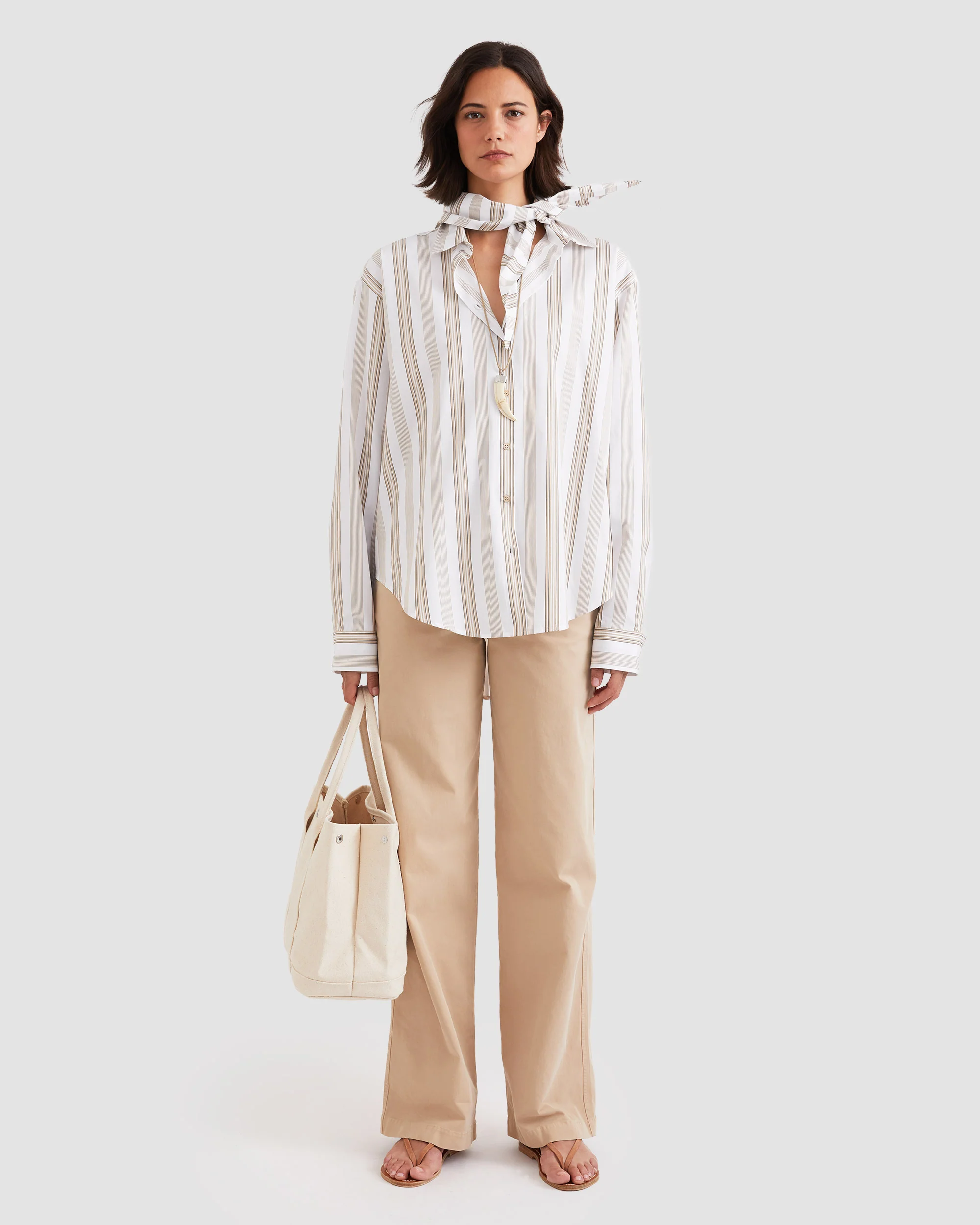The Shellona - White/Khaki/Brown - Image 3