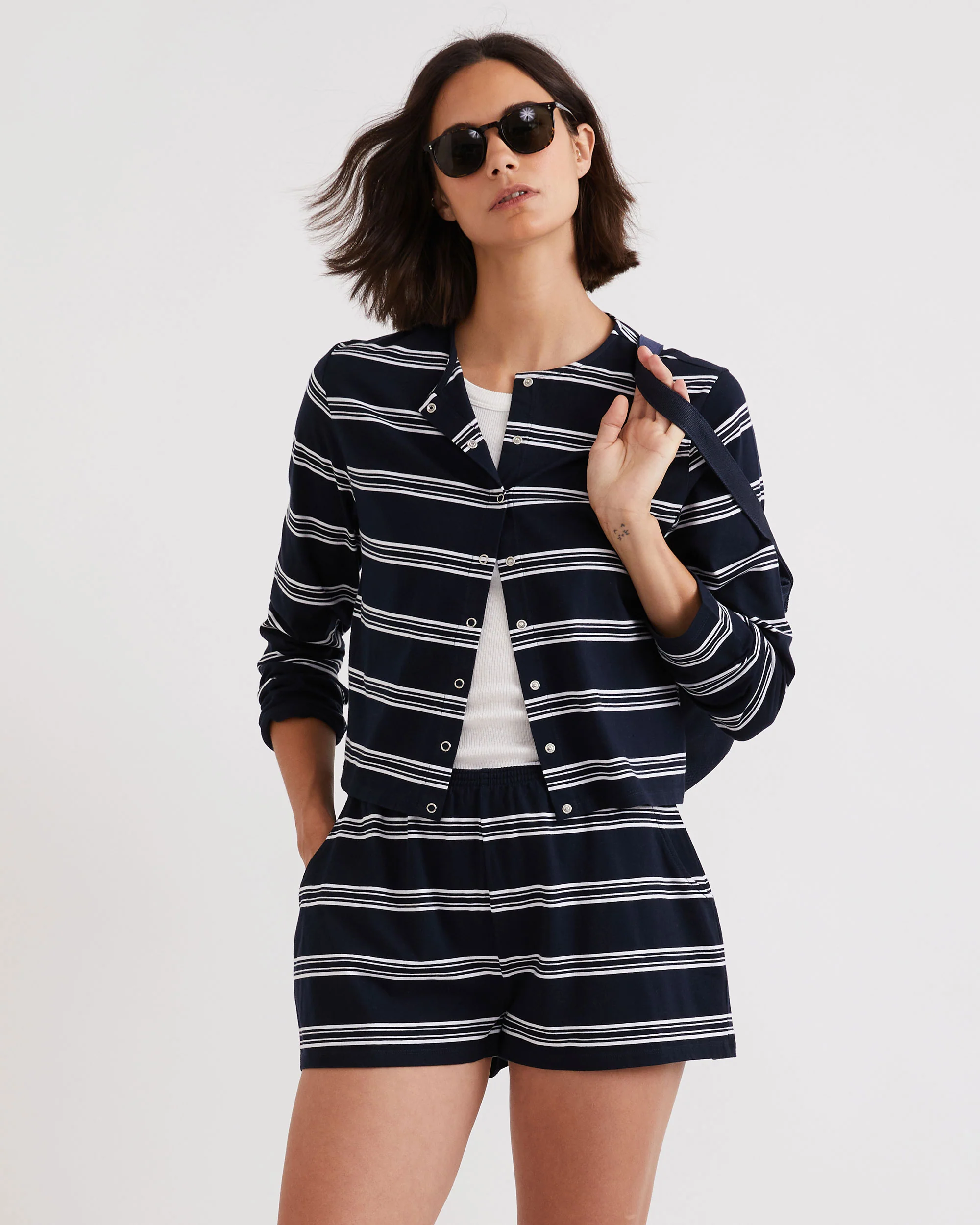 The Short - Navy/White Mixed Stripe - Image 3